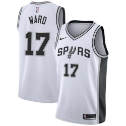 White Charlie Ward Twill Basketball Jersey -Spurs #17 Ward Twill Jerseys, FREE SHIPPING