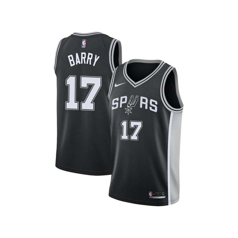 Black Brent Barry Twill Basketball Jersey -Spurs #17 Barry Twill Jerseys, FREE SHIPPING