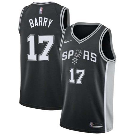 Black Brent Barry Twill Basketball Jersey -Spurs #17 Barry Twill Jerseys, FREE SHIPPING