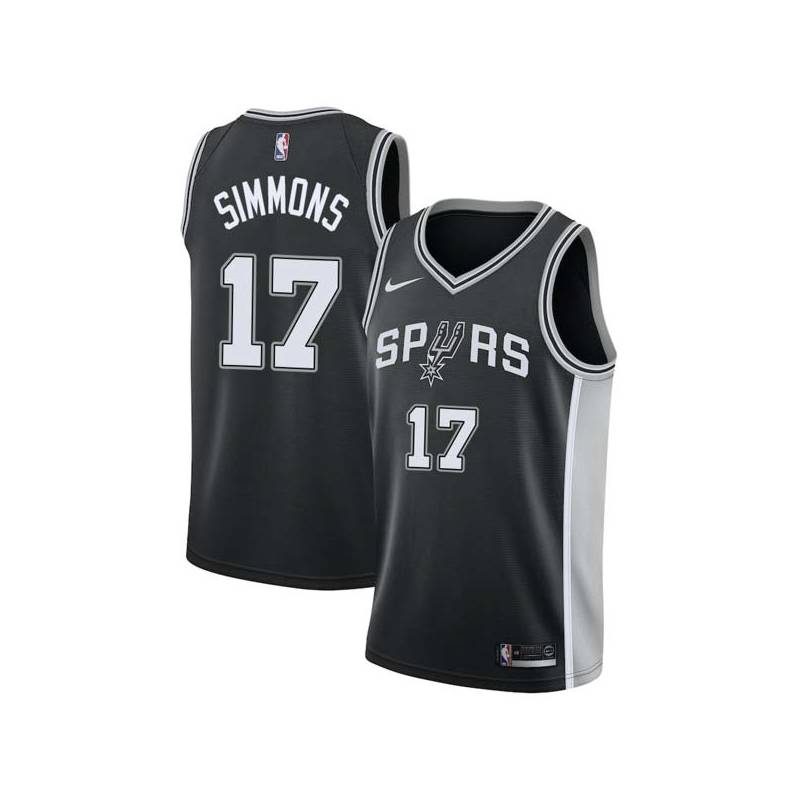 Black Jonathon Simmons Twill Basketball Jersey -Spurs #17 Simmons Twill Jerseys, FREE SHIPPING