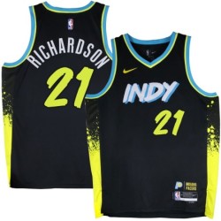 Pacers #21 Norm Richardson 2023-24City_Black Jersey