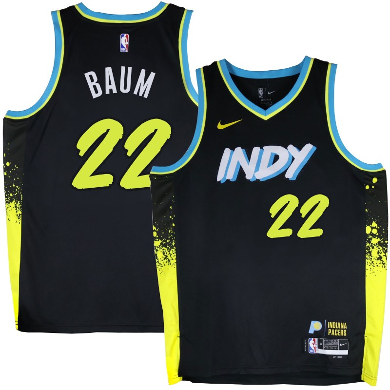 Pacers #22 Johnny Baum 2023-24City_Black Jersey