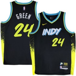 Pacers #24 Steve Green 2023-24City_Black Jersey