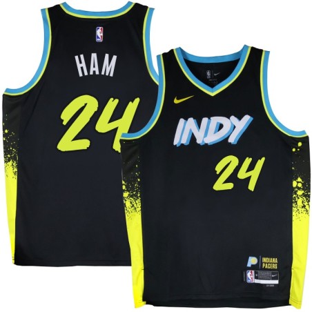 Pacers #24 Darvin Ham 2023-24City_Black Jersey