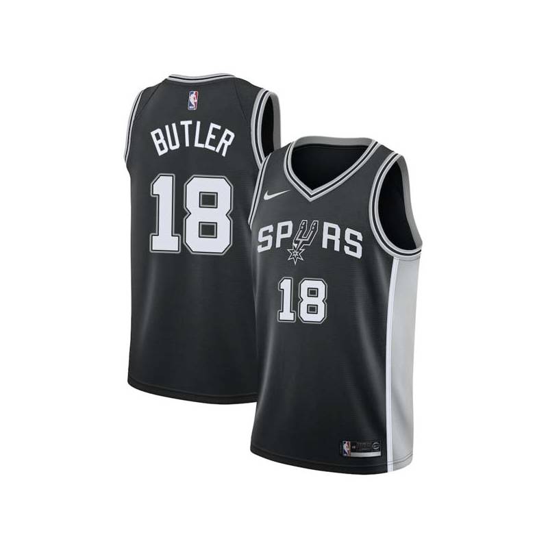 Black Rasual Butler Twill Basketball Jersey -Spurs #18 Butler Twill Jerseys, FREE SHIPPING