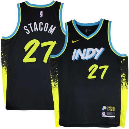 Pacers #27 Kevin Stacom 2023-24City_Black Jersey