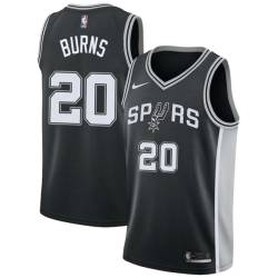 Black Jim Burns Twill Basketball Jersey -Spurs #20 Burns Twill Jerseys, FREE SHIPPING