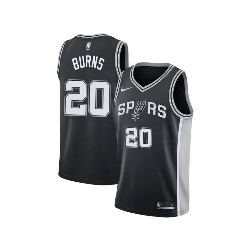 Black Jim Burns Twill Basketball Jersey -Spurs #20 Burns Twill Jerseys, FREE SHIPPING