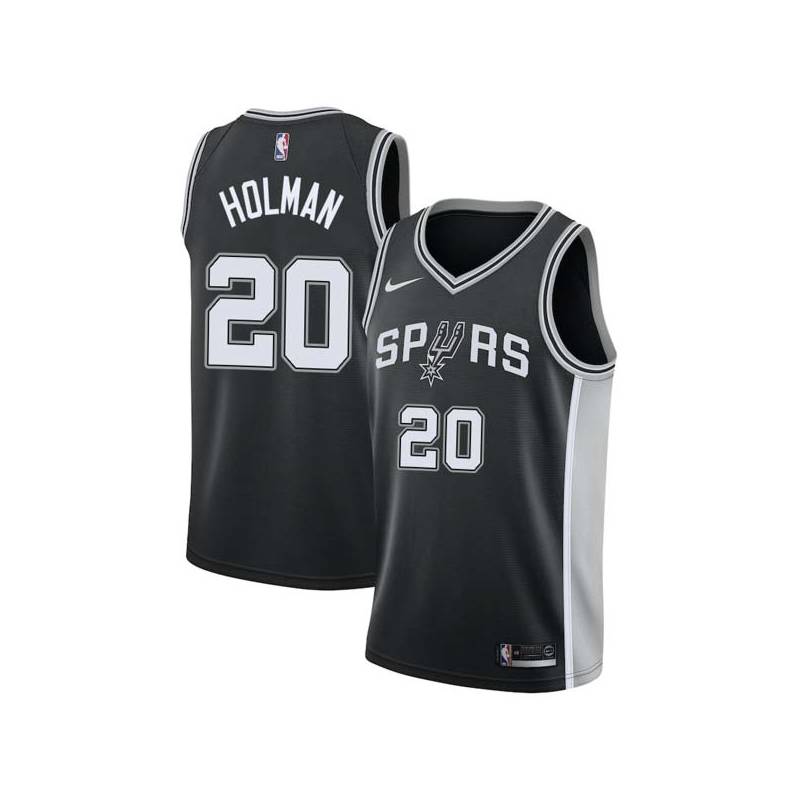 Black Dennis Holman Twill Basketball Jersey -Spurs #20 Holman Twill Jerseys, FREE SHIPPING