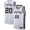 White Donnie Freeman Twill Basketball Jersey -Spurs #20 Freeman Twill Jerseys, FREE SHIPPING