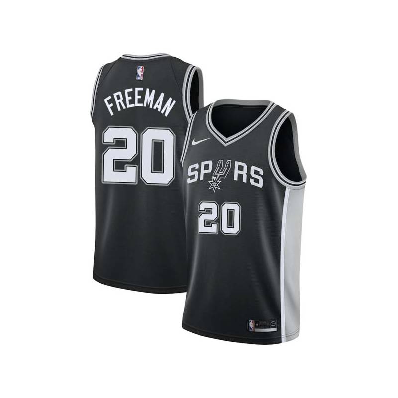 Black Donnie Freeman Twill Basketball Jersey -Spurs #20 Freeman Twill Jerseys, FREE SHIPPING