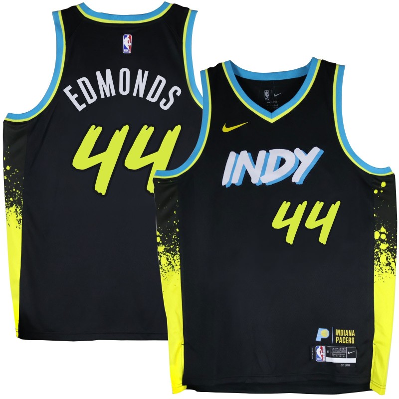 Pacers #44 Bobby Edmonds 2023-24City_Black Jersey