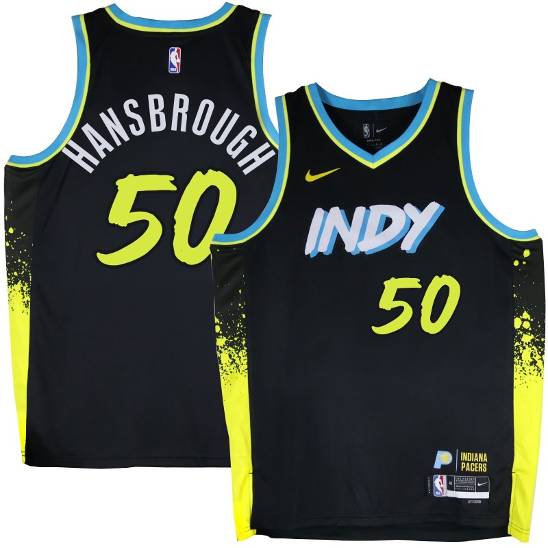 Pacers #50 Tyler Hansbrough 2023-24City_Black Jersey