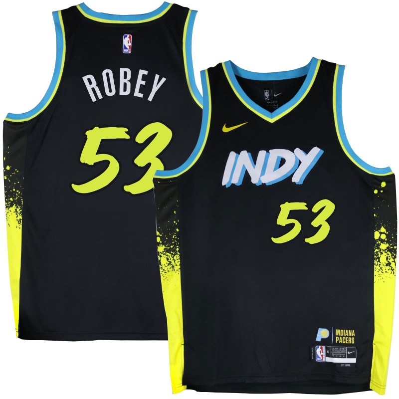 Pacers #53 Rick Robey 2023-24City_Black Jersey