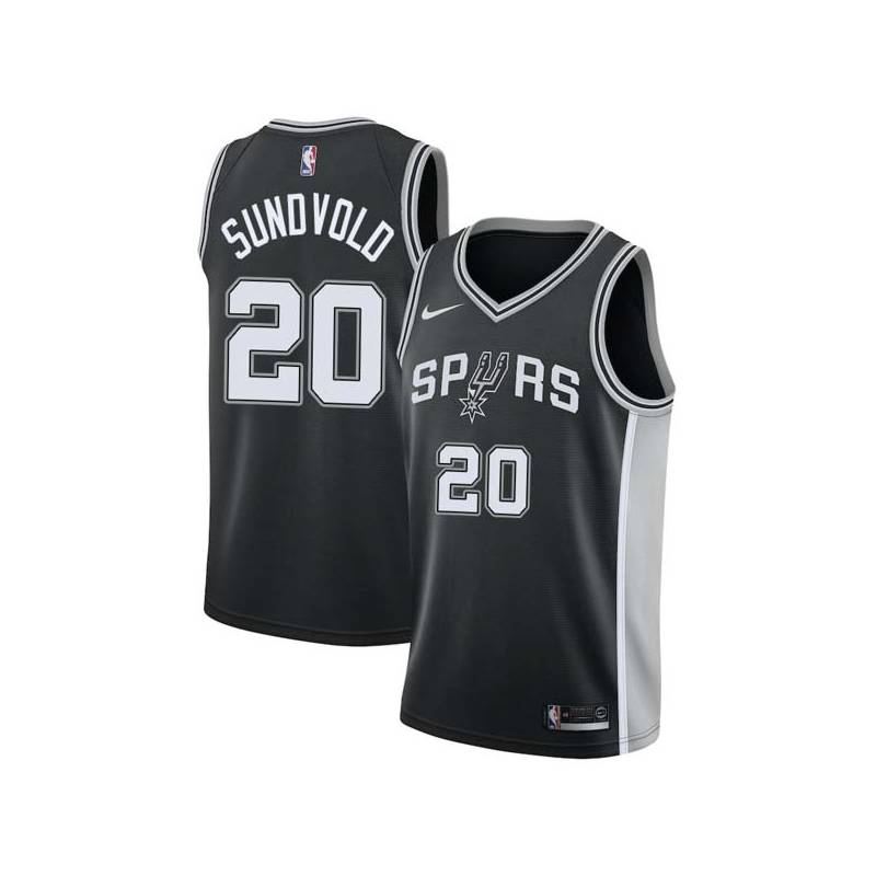 Black Jon Sundvold Twill Basketball Jersey -Spurs #20 Sundvold Twill Jerseys, FREE SHIPPING