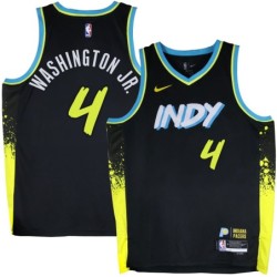 Pacers #4 Duane Washington Jr. 2023-24City_Black Jersey