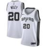 White Morlon Wiley Twill Basketball Jersey -Spurs #20 Wiley Twill Jerseys, FREE SHIPPING