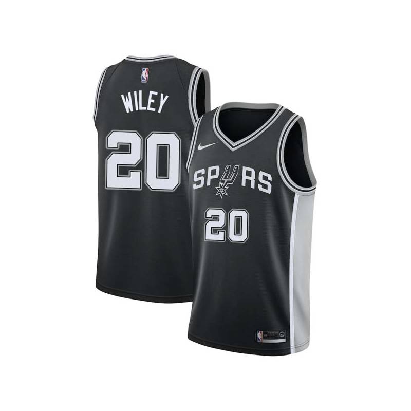 Black Morlon Wiley Twill Basketball Jersey -Spurs #20 Wiley Twill Jerseys, FREE SHIPPING