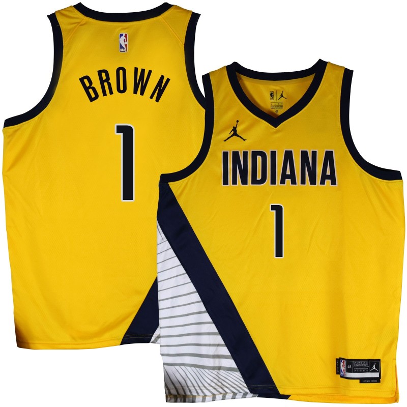 Pacers #1 Roger Brown 2022-23Yellow Jersey