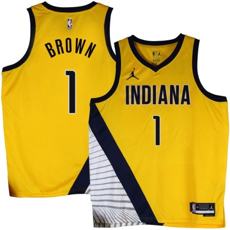 Pacers #1 Roger Brown 2022-23Yellow Jersey