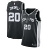 Black Manu Ginobili Twill Basketball Jersey -Spurs #20 Ginobili Twill Jerseys, FREE SHIPPING