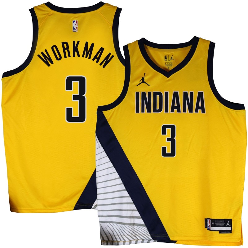 Pacers #3 Haywoode Workman 2022-23Yellow Jersey