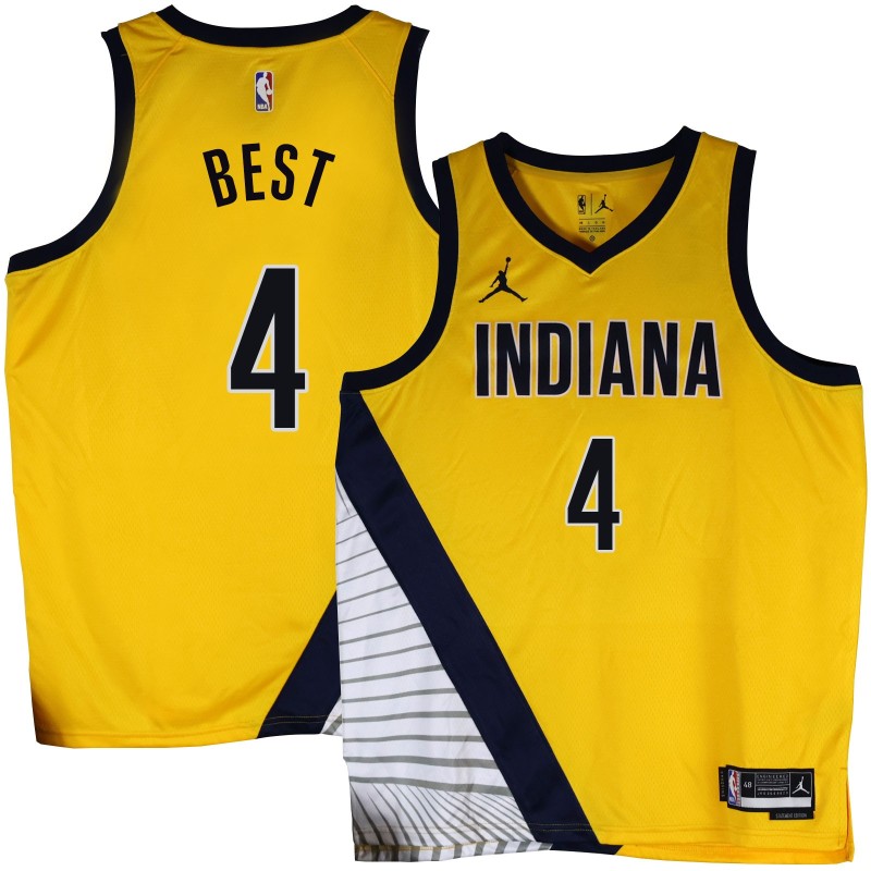 Pacers #4 Travis Best 2022-23Yellow Jersey