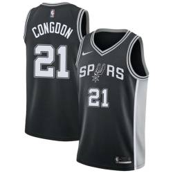 Black Jeffrey Congdon Twill Basketball Jersey -Spurs #21 Congdon Twill Jerseys, FREE SHIPPING