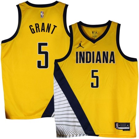 Pacers #5 Travis Grant 2022-23Yellow Jersey