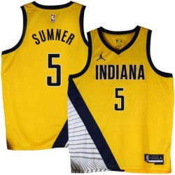 Pacers #5 Edmond Sumner 2022-23Yellow Jersey