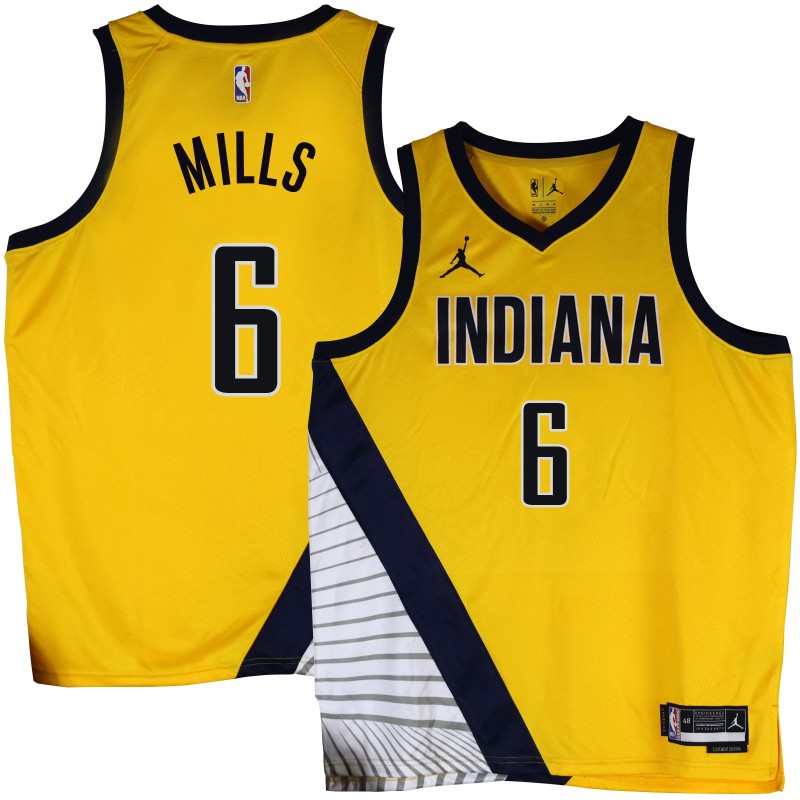 Pacers #6 Terry Mills 2022-23Yellow Jersey