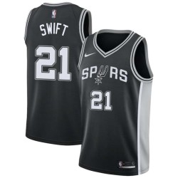 Black Skeeter Swift Twill Basketball Jersey -Spurs #21 Swift Twill Jerseys, FREE SHIPPING