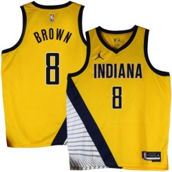 Pacers #8 Tony Brown 2022-23Yellow Jersey