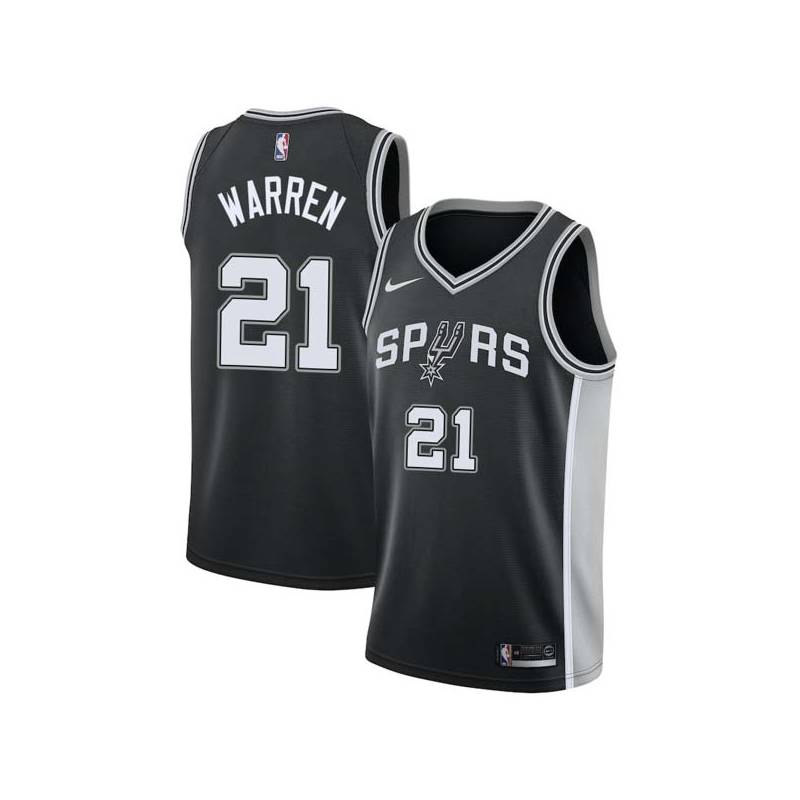 Black Bob Warren Twill Basketball Jersey -Spurs #21 Warren Twill Jerseys, FREE SHIPPING