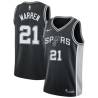 Black Bob Warren Twill Basketball Jersey -Spurs #21 Warren Twill Jerseys, FREE SHIPPING