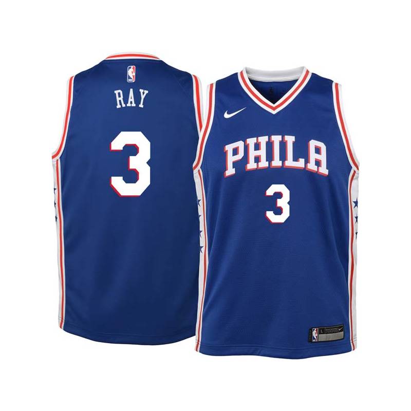 Blue Jim Ray Twill Basketball Jersey -76ers #3 Ray Twill Jerseys, FREE SHIPPING
