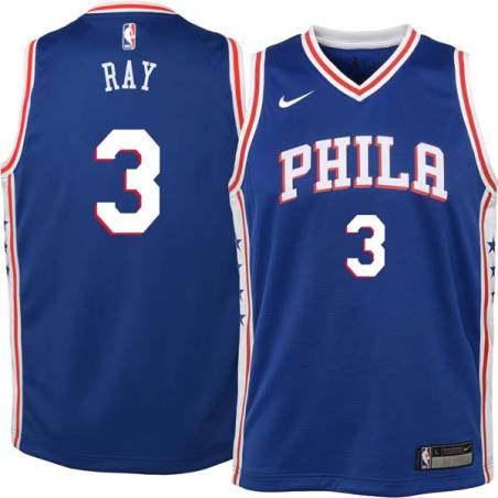 Blue Jim Ray Twill Basketball Jersey -76ers #3 Ray Twill Jerseys, FREE SHIPPING