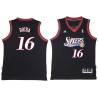 Black Throwback Red Rocha Twill Basketball Jersey -76ers #16 Rocha Twill Jerseys, FREE SHIPPING