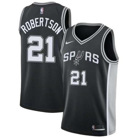 Black Alvin Robertson Twill Basketball Jersey -Spurs #21 Robertson Twill Jerseys, FREE SHIPPING