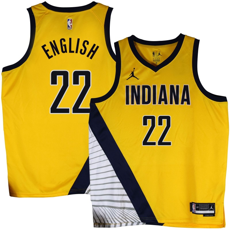 Pacers #22 Alex English 2022-23Yellow Jersey