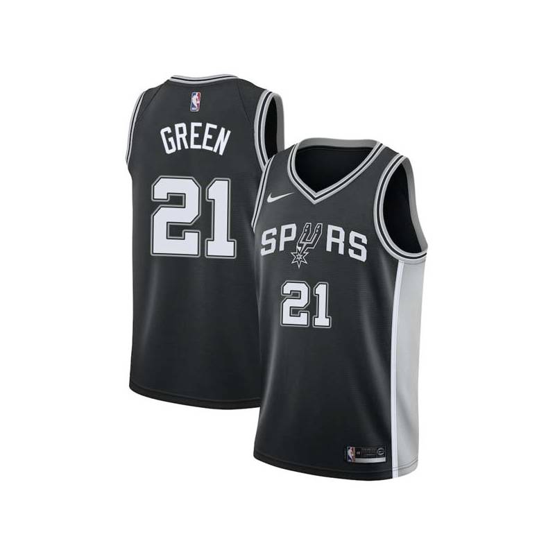 Black Sidney Green Twill Basketball Jersey -Spurs #21 Green Twill Jerseys, FREE SHIPPING