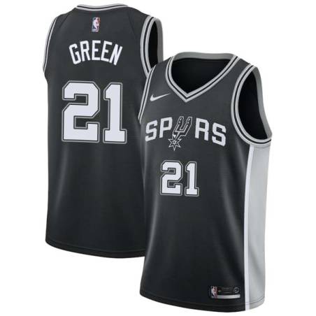 Black Sidney Green Twill Basketball Jersey -Spurs #21 Green Twill Jerseys, FREE SHIPPING