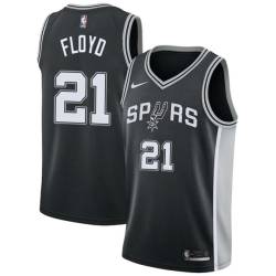 Black Sleepy Floyd Twill Basketball Jersey -Spurs #21 Floyd Twill Jerseys, FREE SHIPPING