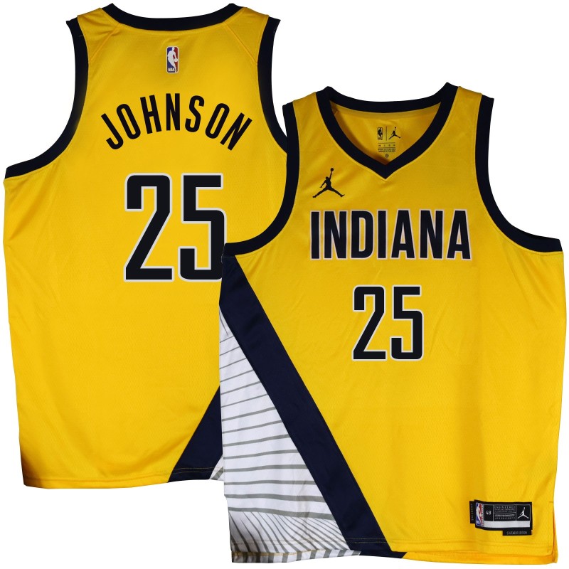 Pacers #25 Gus Johnson 2022-23Yellow Jersey