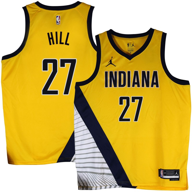 Pacers #27 Jordan Hill 2022-23Yellow Jersey