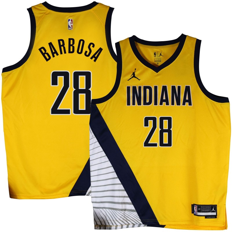 Pacers #28 Leandro Barbosa 2022-23Yellow Jersey