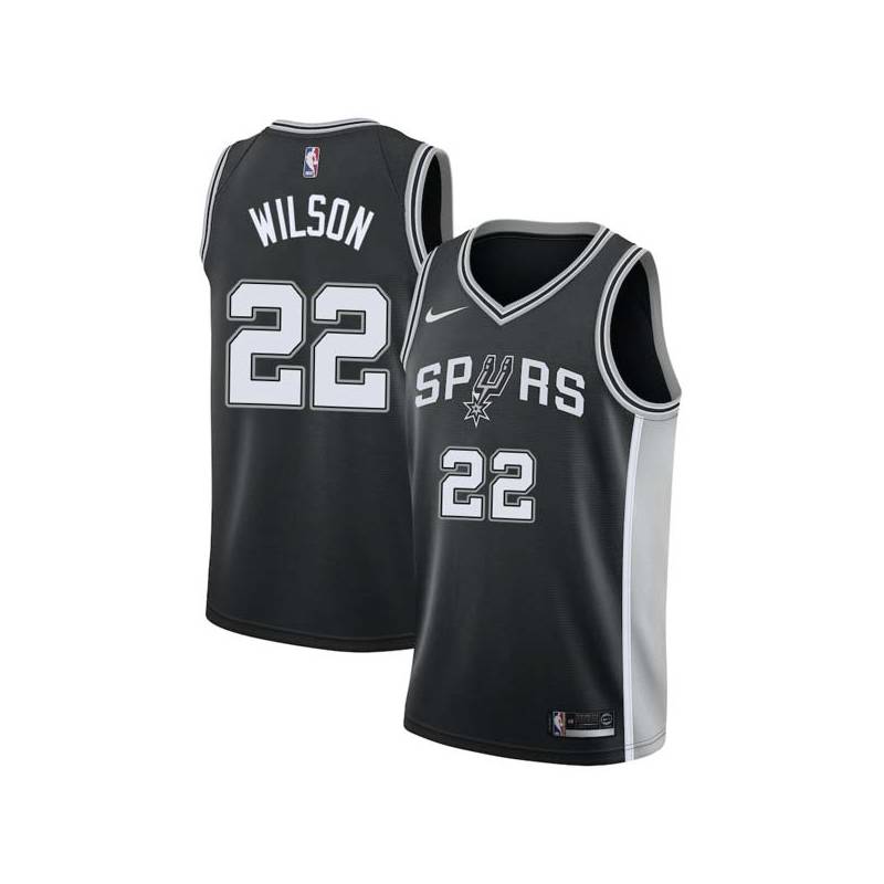 Black Bobby Wilson Twill Basketball Jersey -Spurs #22 Wilson Twill Jerseys, FREE SHIPPING