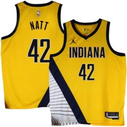 Pacers #42 Calvin Natt 2022-23Yellow Jersey