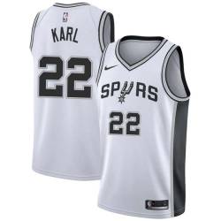 White George Karl Twill Basketball Jersey -Spurs #22 Karl Twill Jerseys, FREE SHIPPING