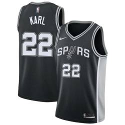 Black George Karl Twill Basketball Jersey -Spurs #22 Karl Twill Jerseys, FREE SHIPPING